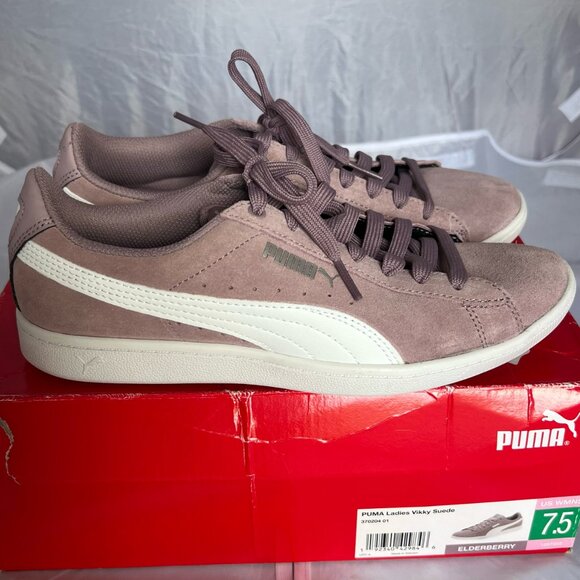 PUMA Ladies Size 7.5 Elderberry Vikky Suede Sneakers - BRAND NEW with Box - Picture 5 of 8